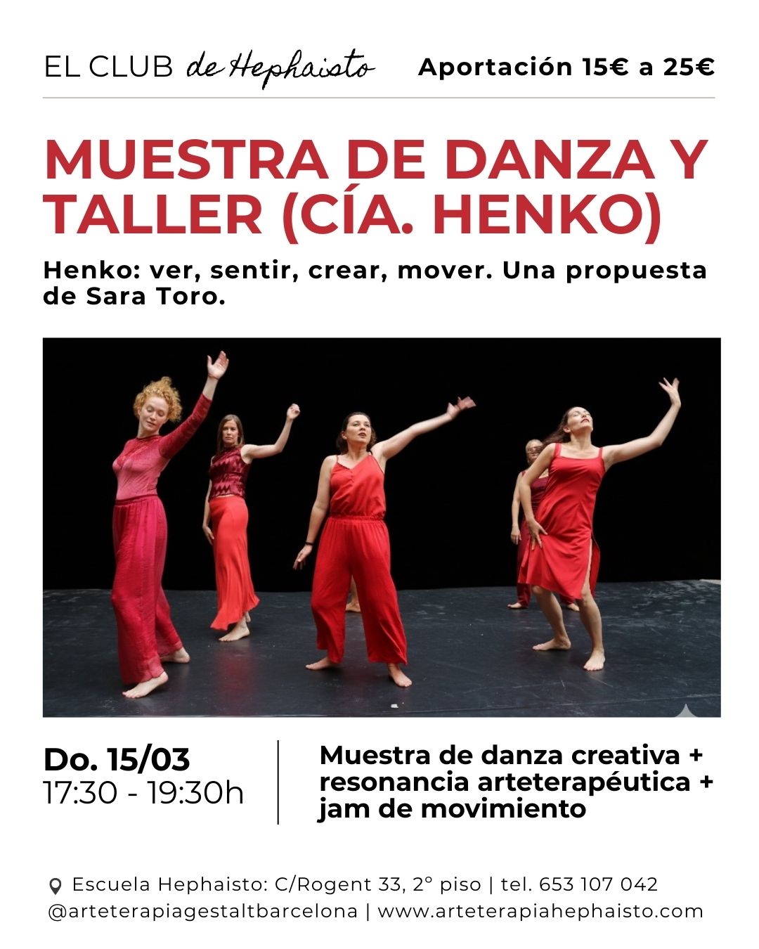 Henko. El club de Hephaisto. Arteterapia y Danza con Sara Toro